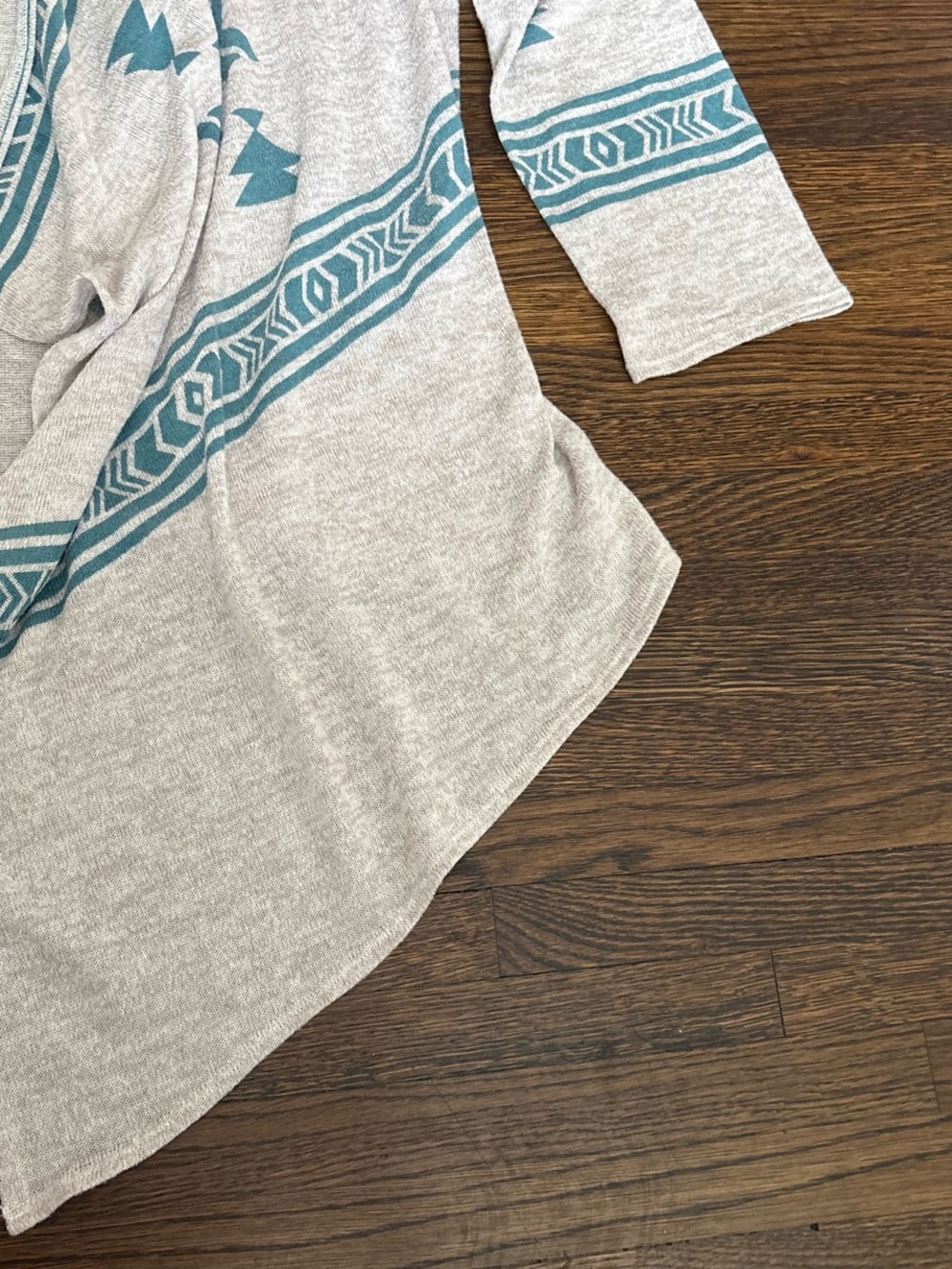 Bit & Bridle Teal Aztec Pattern Open Cardigan - Picture 4 of 5